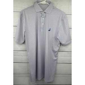 Holderness & Bourne Mens Parrot Print Golf Polo Shirt Tailored Fit White Blue M